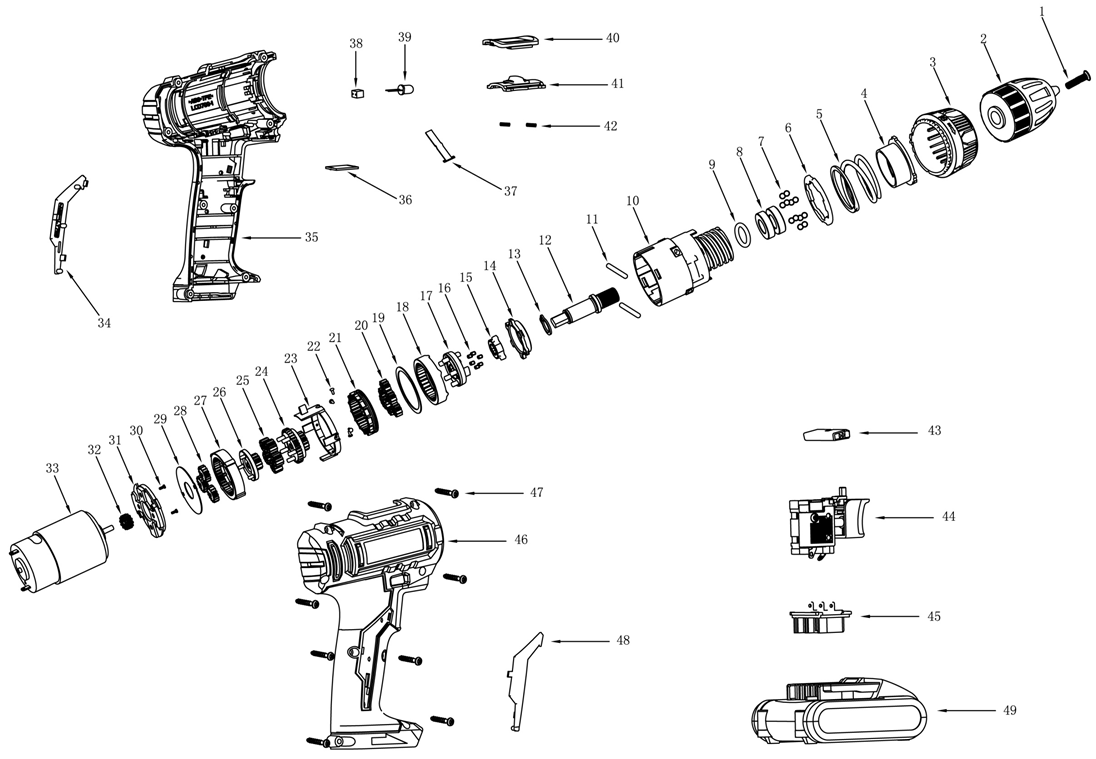 Инструмент [ДА-14.4-2-Ли КМ1] - разборная схема